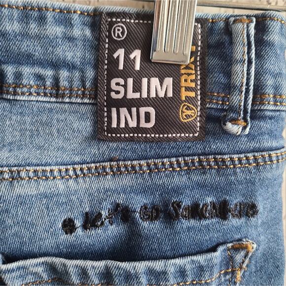 Play With Colors Light Wash Patch Trixy Jeans SZ 32 - Picture 8 of 15